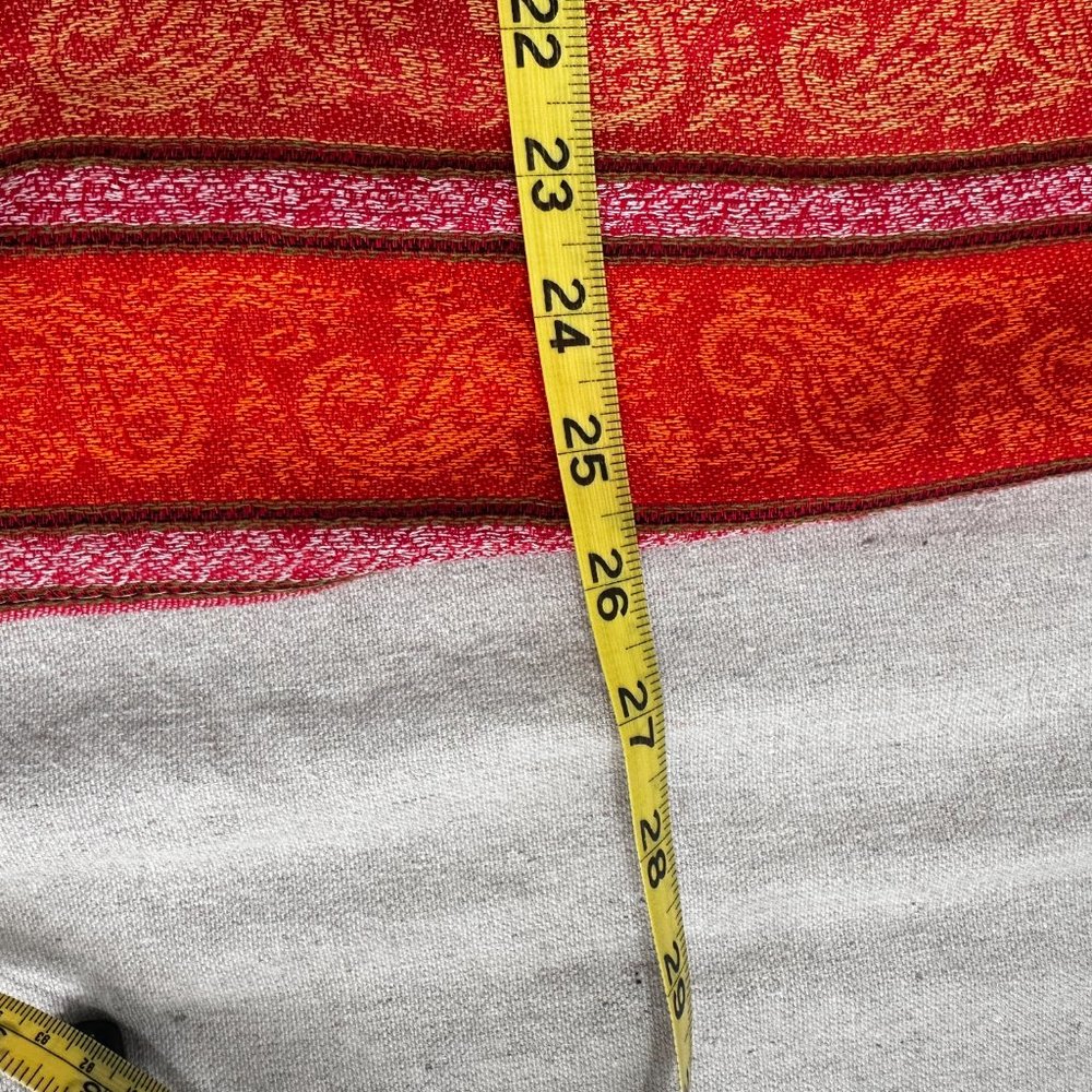 Pashmina Stripe Oversized Blanket Scarf fringe edges Silk Blend - Picture 5 of 9